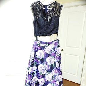 2 piece prom dress set